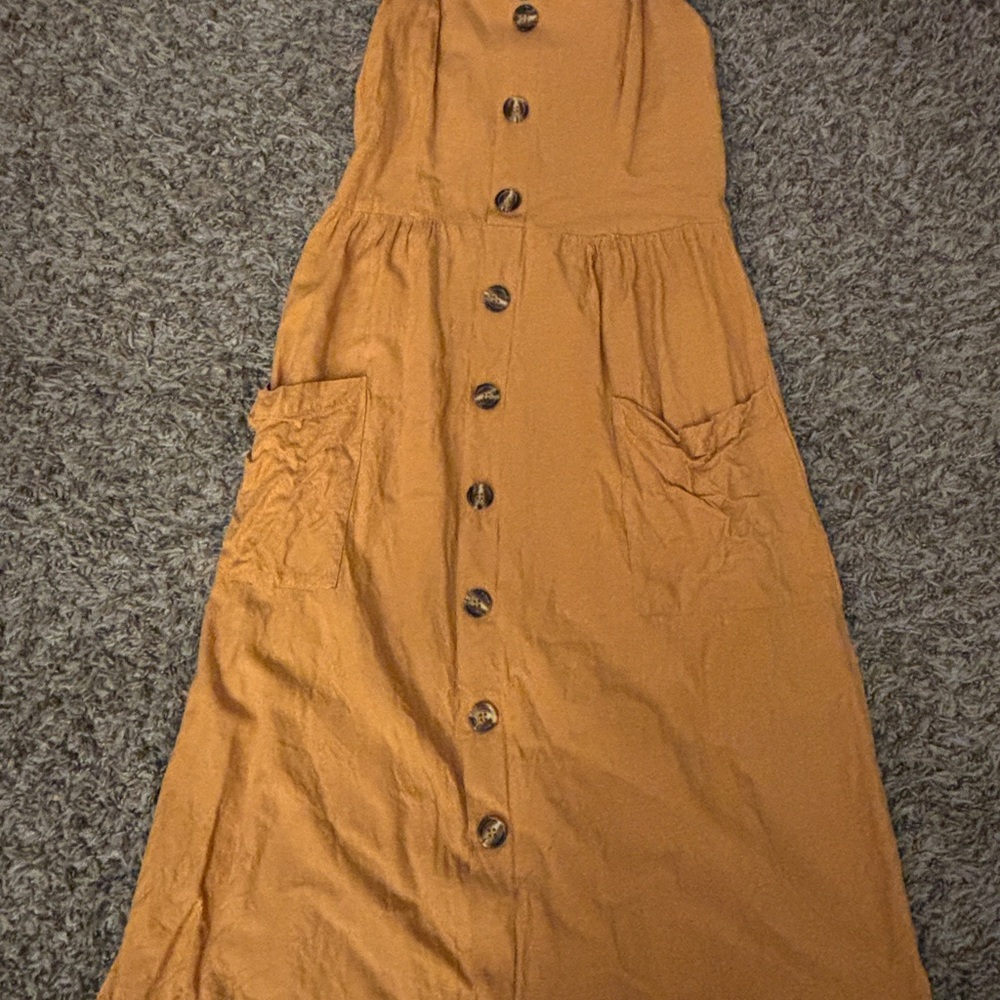 Button-Down Midi Dress with Pockets
